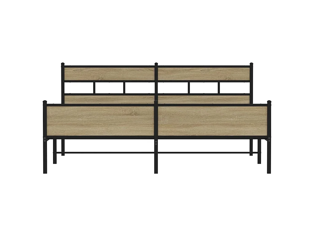 Cadre de lit en métal sans matelas chêne sonoma 200x200 cm