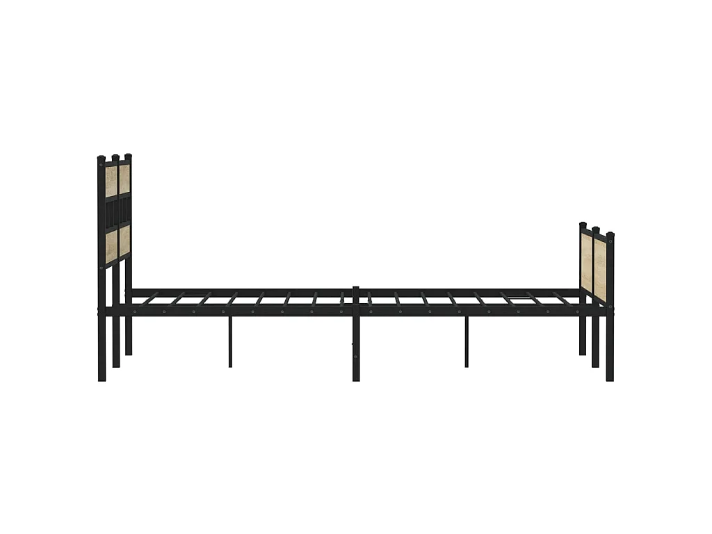 Cadre de lit en métal sans matelas chêne sonoma 200x200 cm