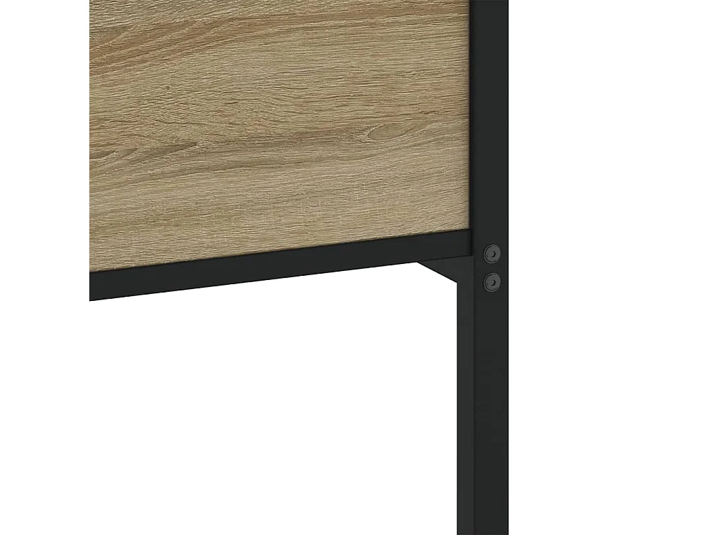 Cadre de lit en métal sans matelas chêne sonoma 200x200 cm