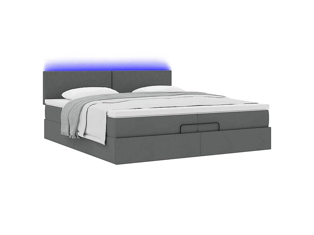 Struttura Letto Pouf con Materassi 200x200 cm in Tessuto