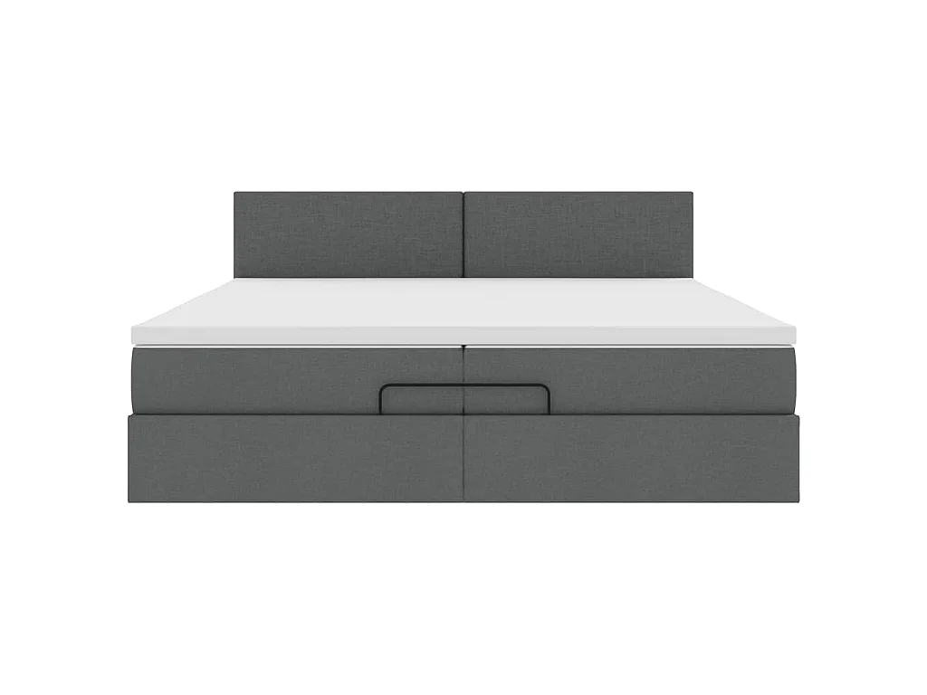 Struttura Letto Pouf con Materassi 200x200 cm in Tessuto