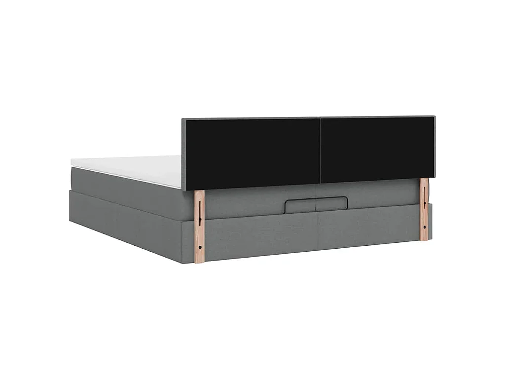 Struttura Letto Pouf con Materassi 200x200 cm in Tessuto