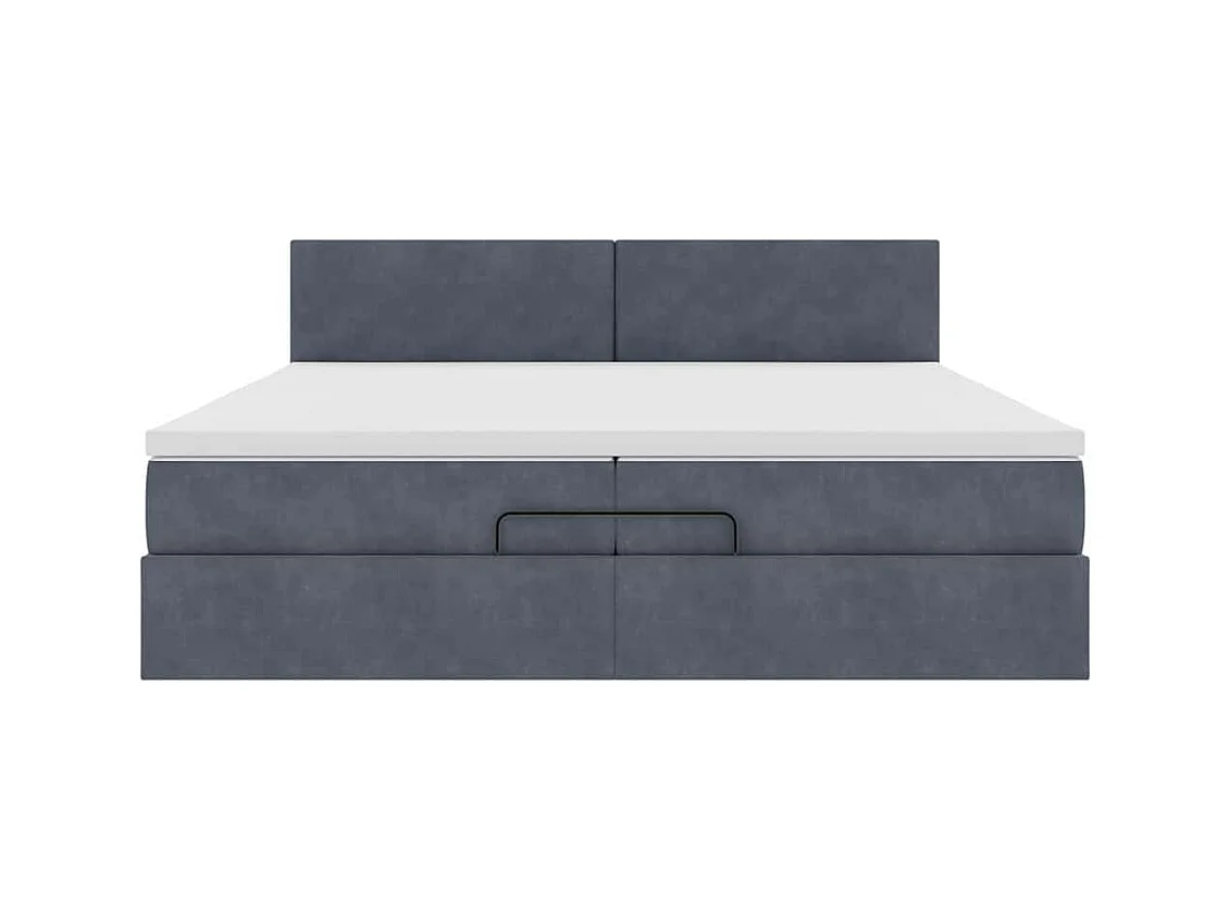 Ottoman bed met matrassen en LED's 200x200cm fluweel