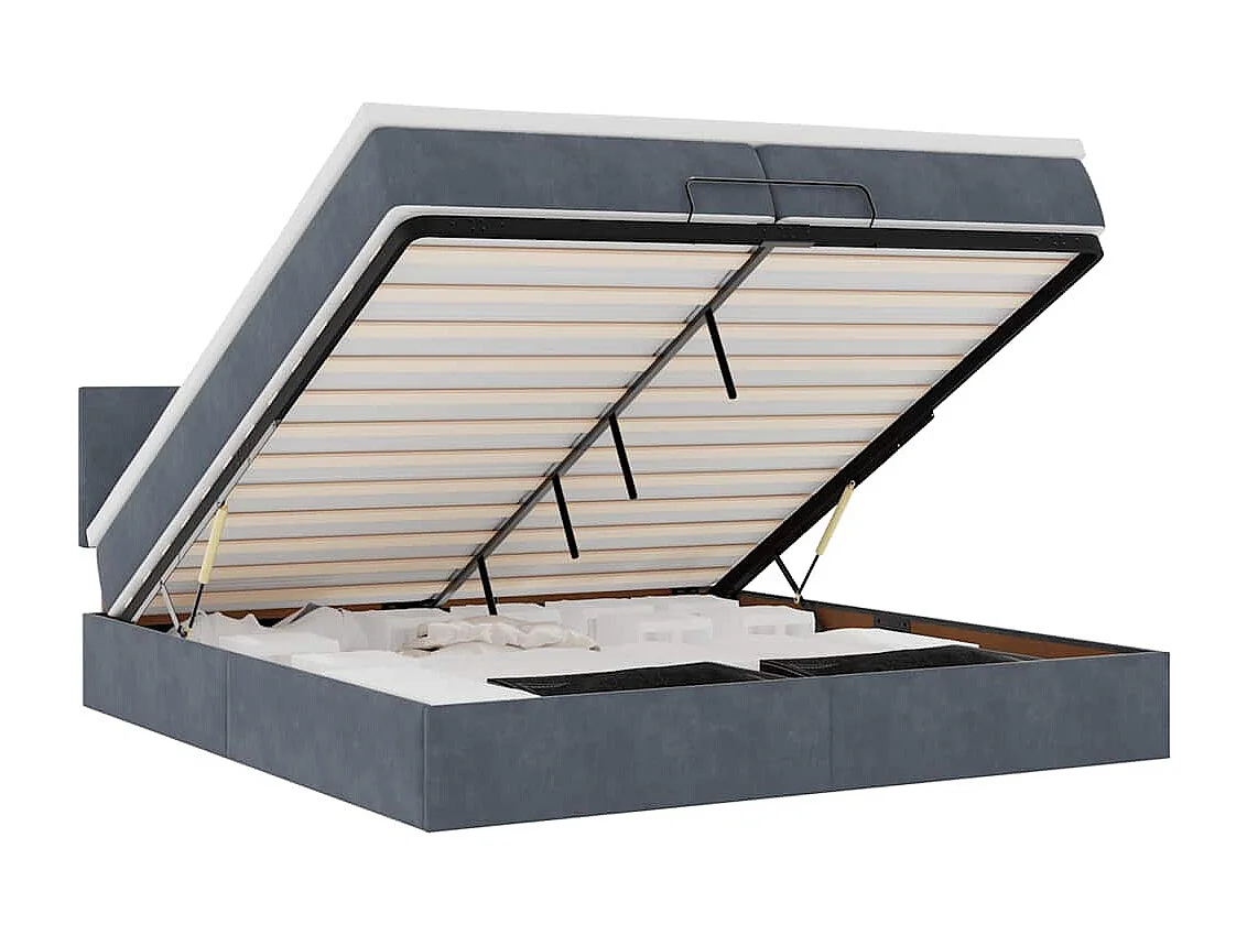 Ottoman bed met matrassen en LED's 200x200cm fluweel