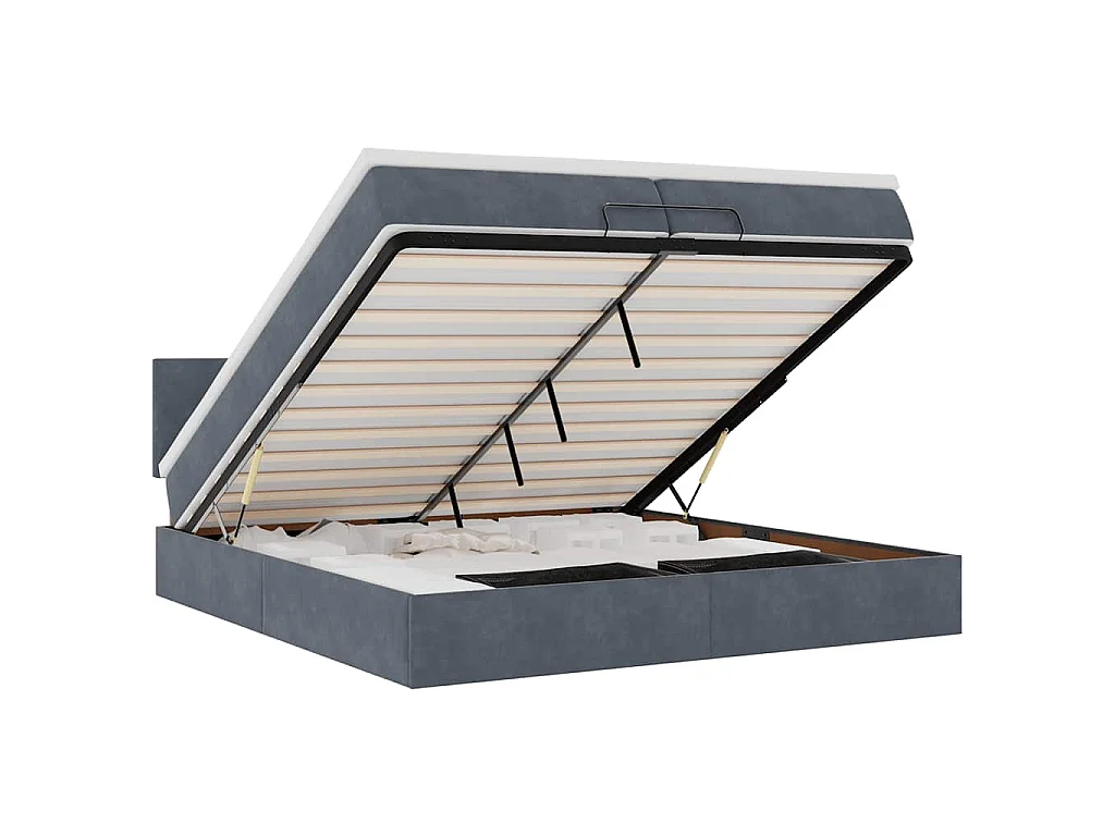 Ottoman bed met matrassen en LED's 200x200cm fluweel