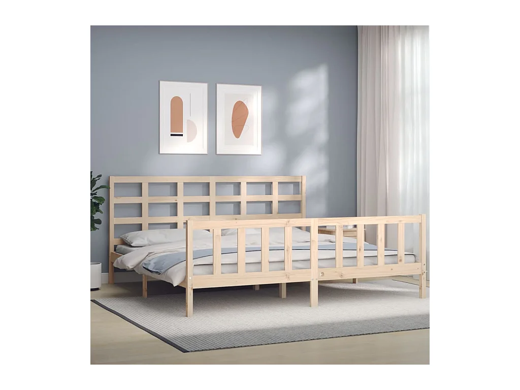 Giroletto senza Materasso 200x200 cm in Legno Massello di Pino