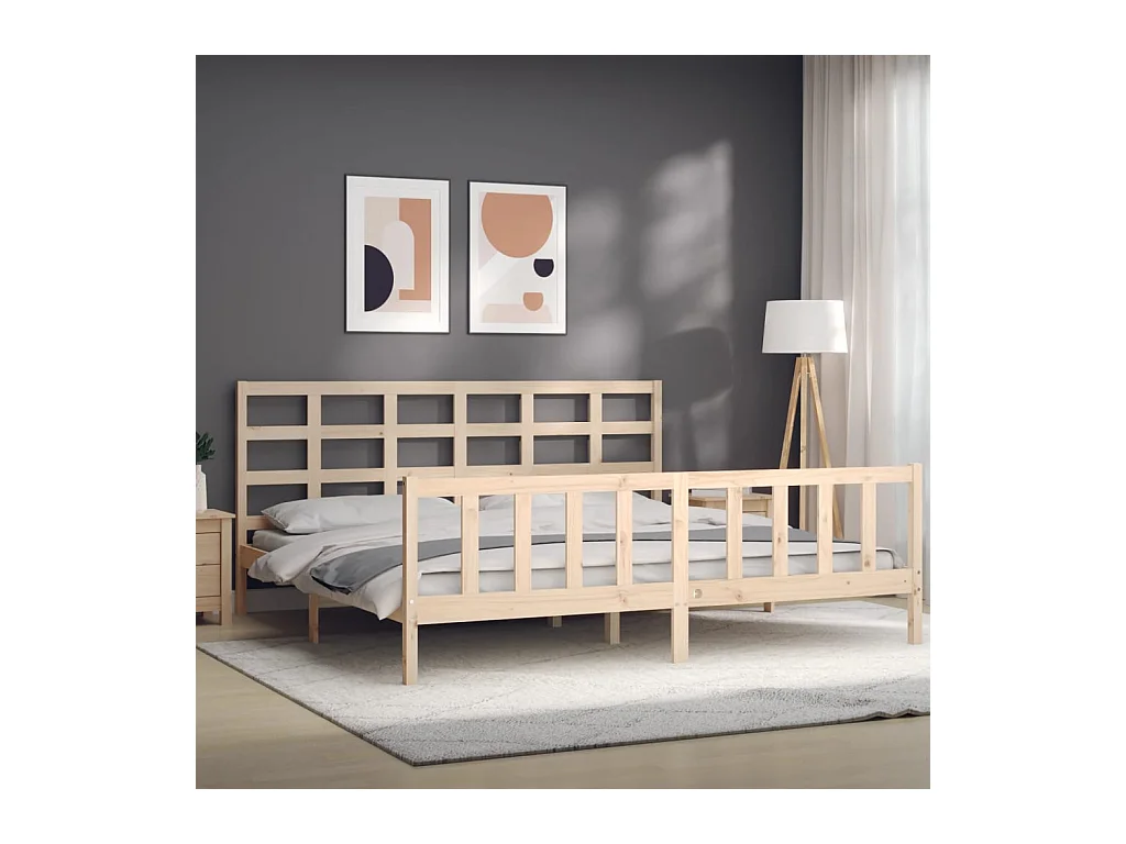 Giroletto senza Materasso 200x200 cm in Legno Massello di Pino