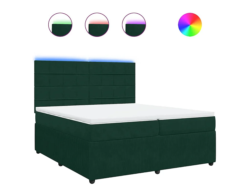 Boxspring met matras fluweel donkergroen 200x200 cm
