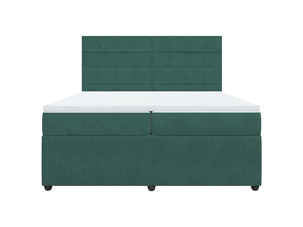 Boxspring met matras fluweel donkergroen 200x200 cm