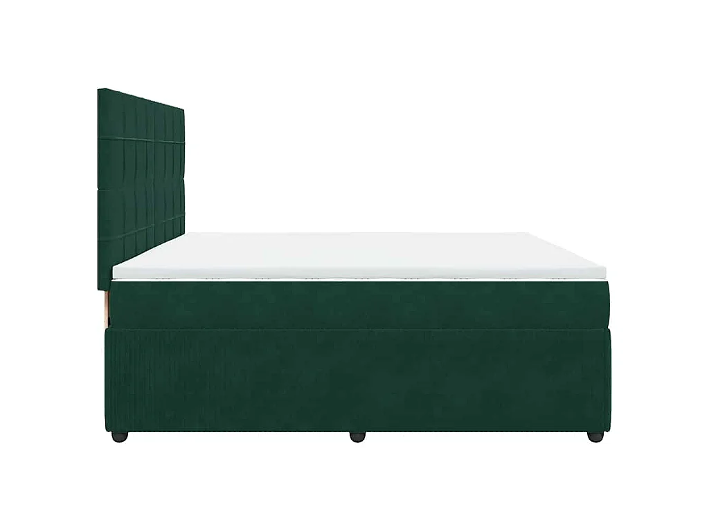 Boxspring met matras fluweel donkergroen 200x200 cm