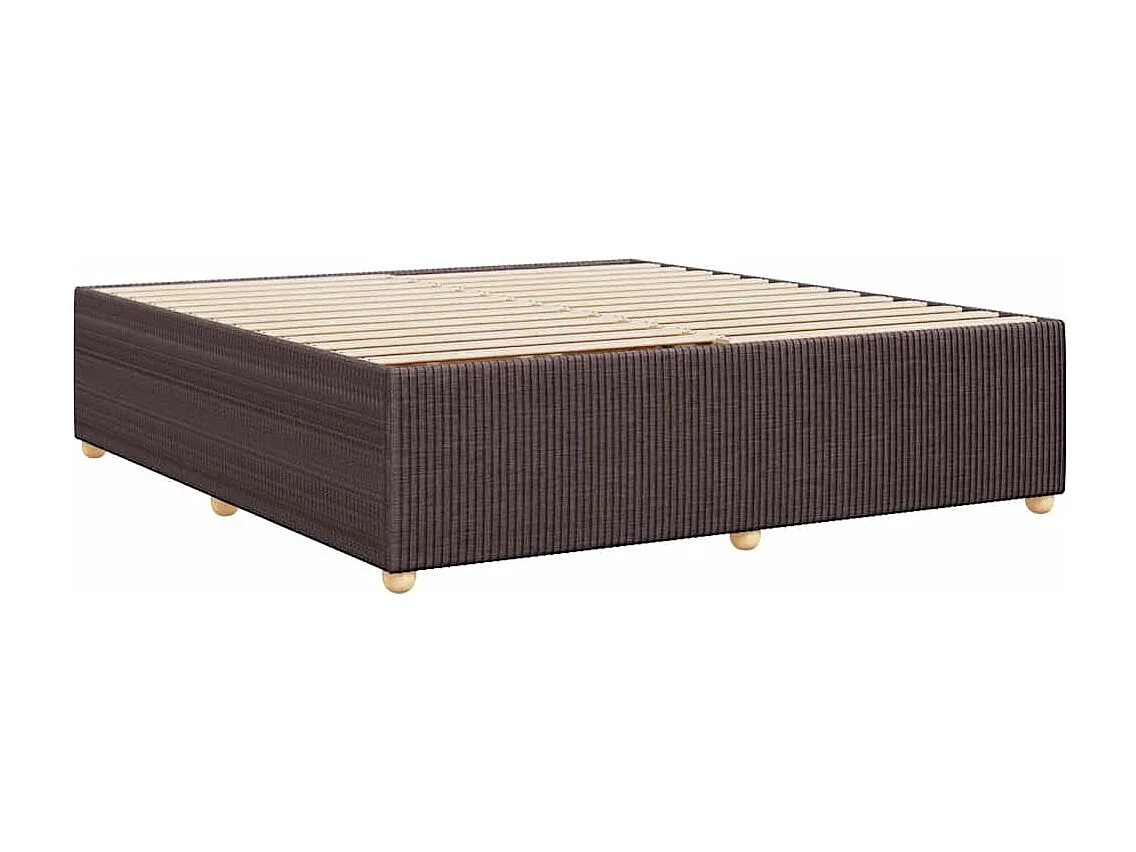 Cama sin colchón tela marrón oscuro 200x200 cm