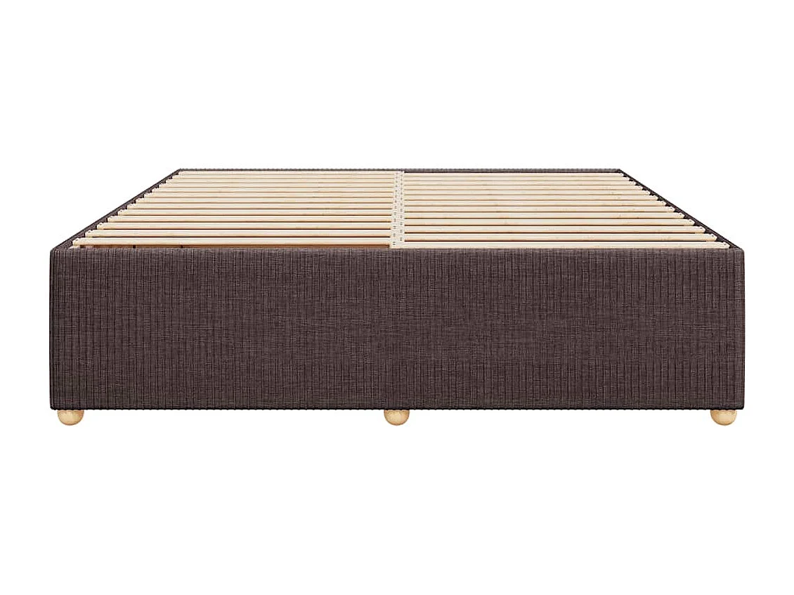 Cadre de lit sans matelas marron foncé 200x200 cm tissu