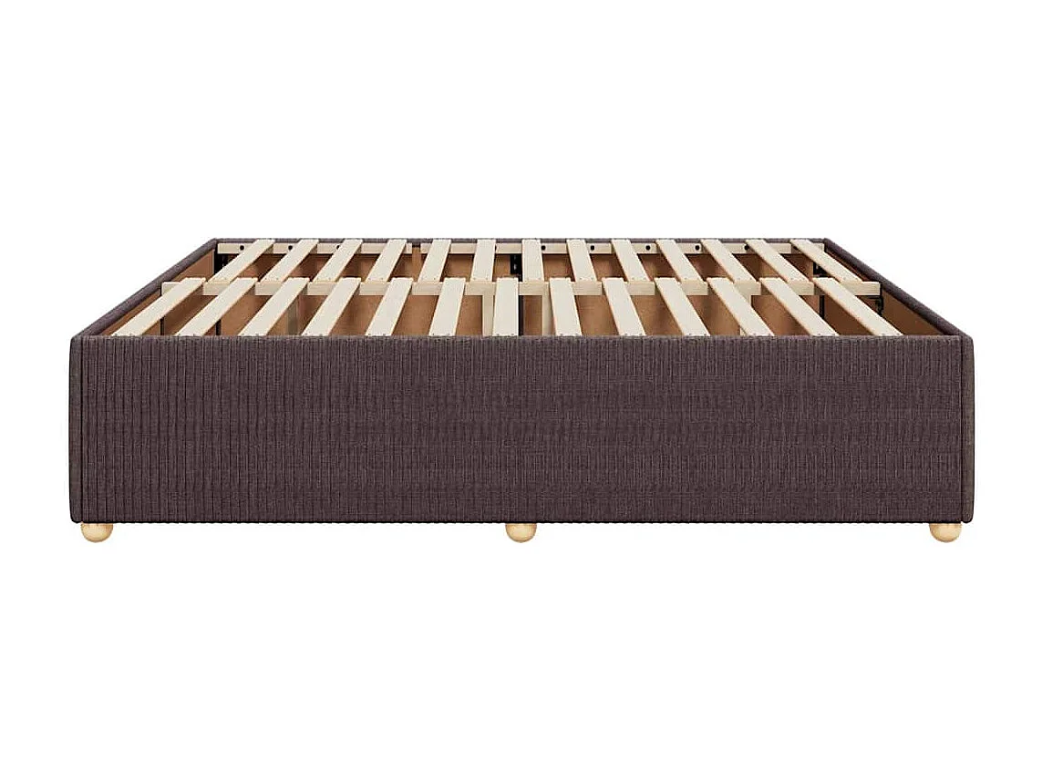 Cadre de lit sans matelas marron foncé 200x200 cm tissu