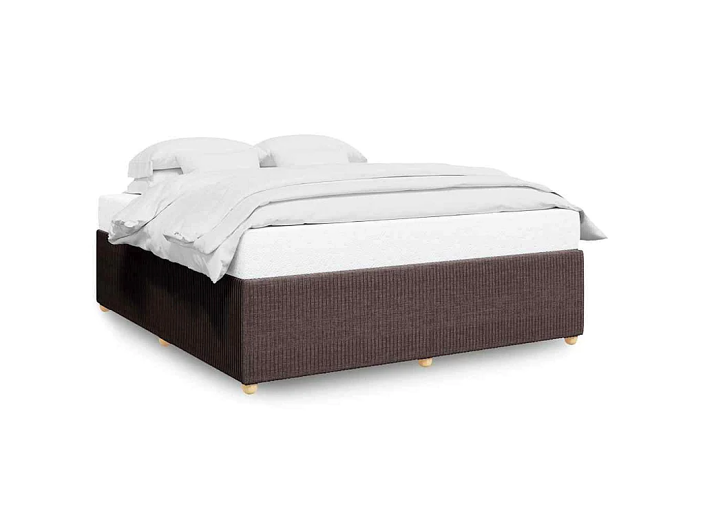 Bedframe zonder matras stof donkerbruin 200x200 cm