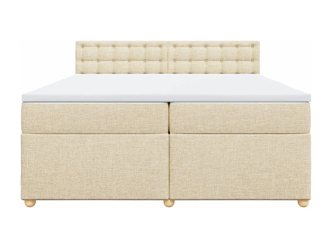 Giroletto a Molle con Materasso Crema 200x200 cm in Tessuto