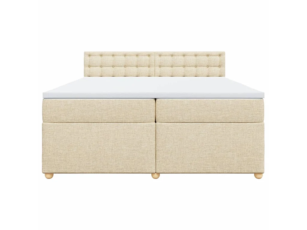 Boxspringbett mit Matratze Creme 200x200 cm Stoff