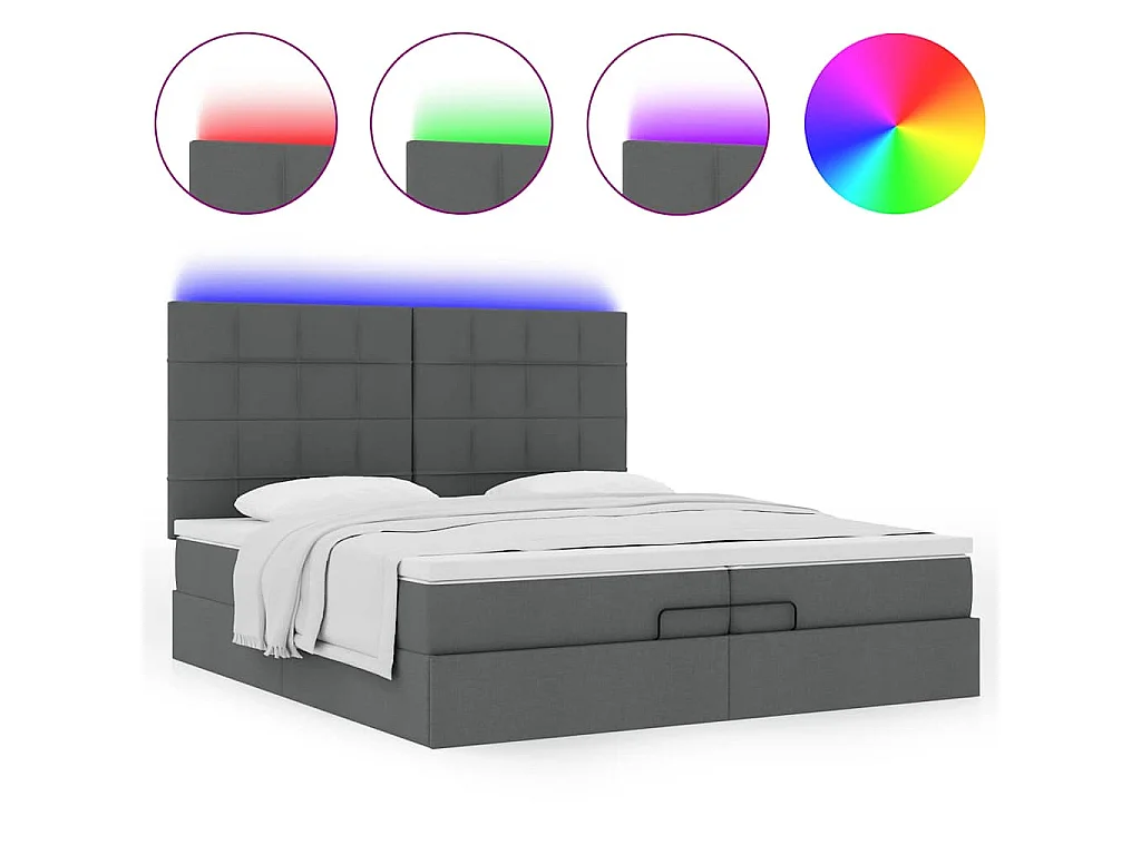 Struttura Letto Pouf con Materassi 200x200 cm in Tessuto