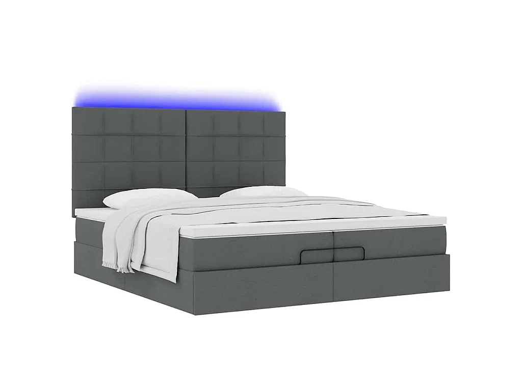 Struttura Letto Pouf con Materassi 200x200 cm in Tessuto