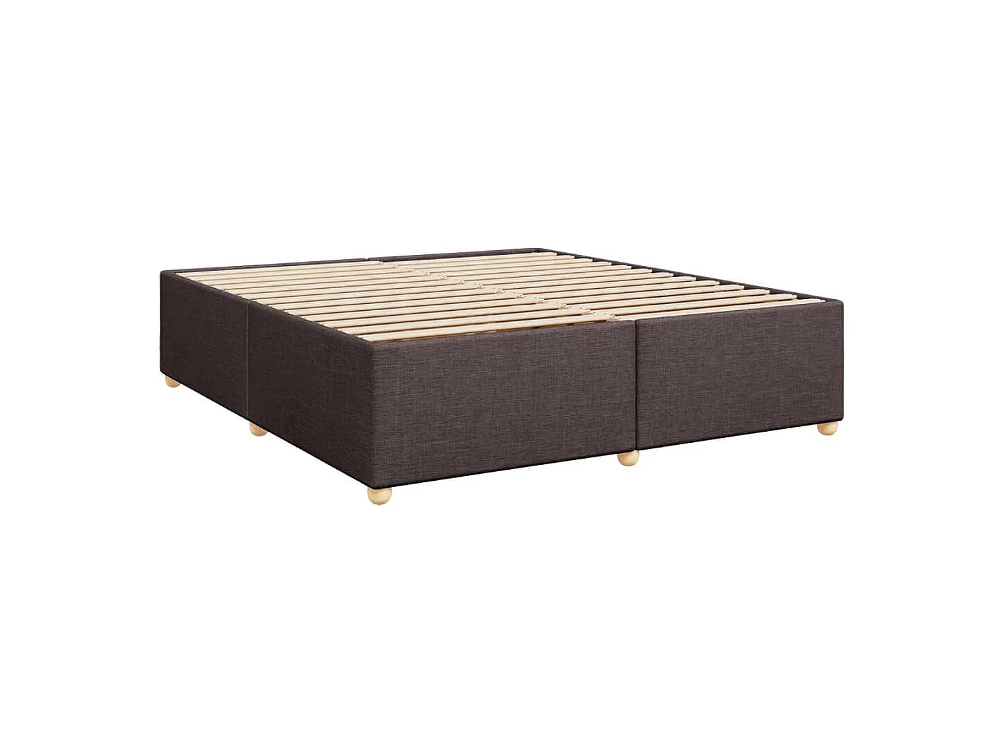 Boxspringbett mit Matratze Dunkelbraun 200x200 cm Stoff