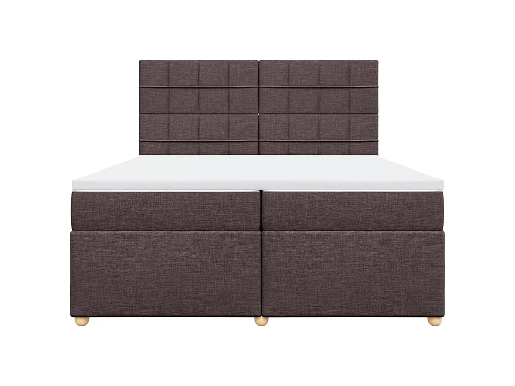 Boxspringbett mit Matratze Dunkelbraun 200x200 cm Stoff