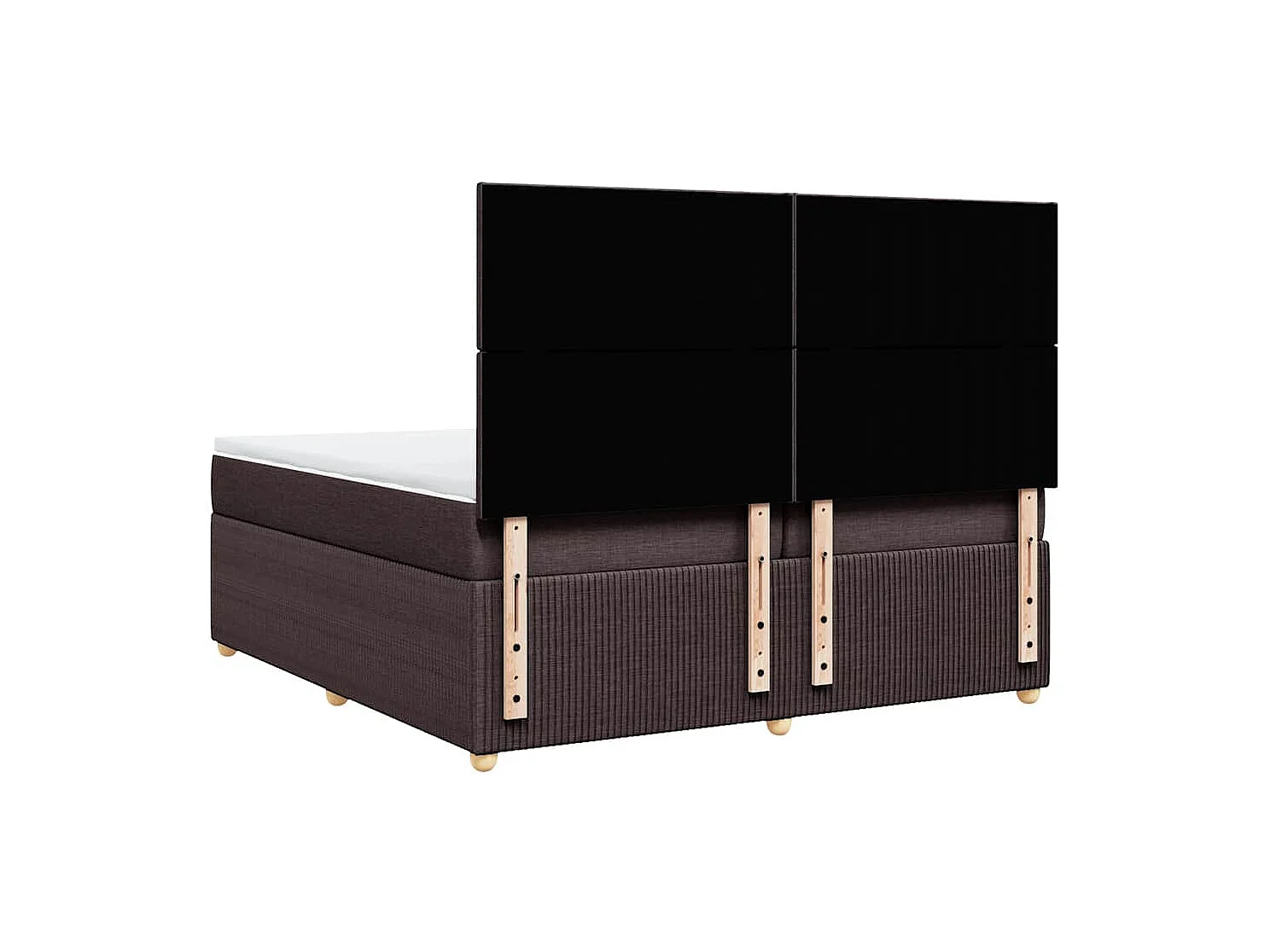 Giroletto a Molle con Materasso Marrone Scuro 200x200cm Tessuto