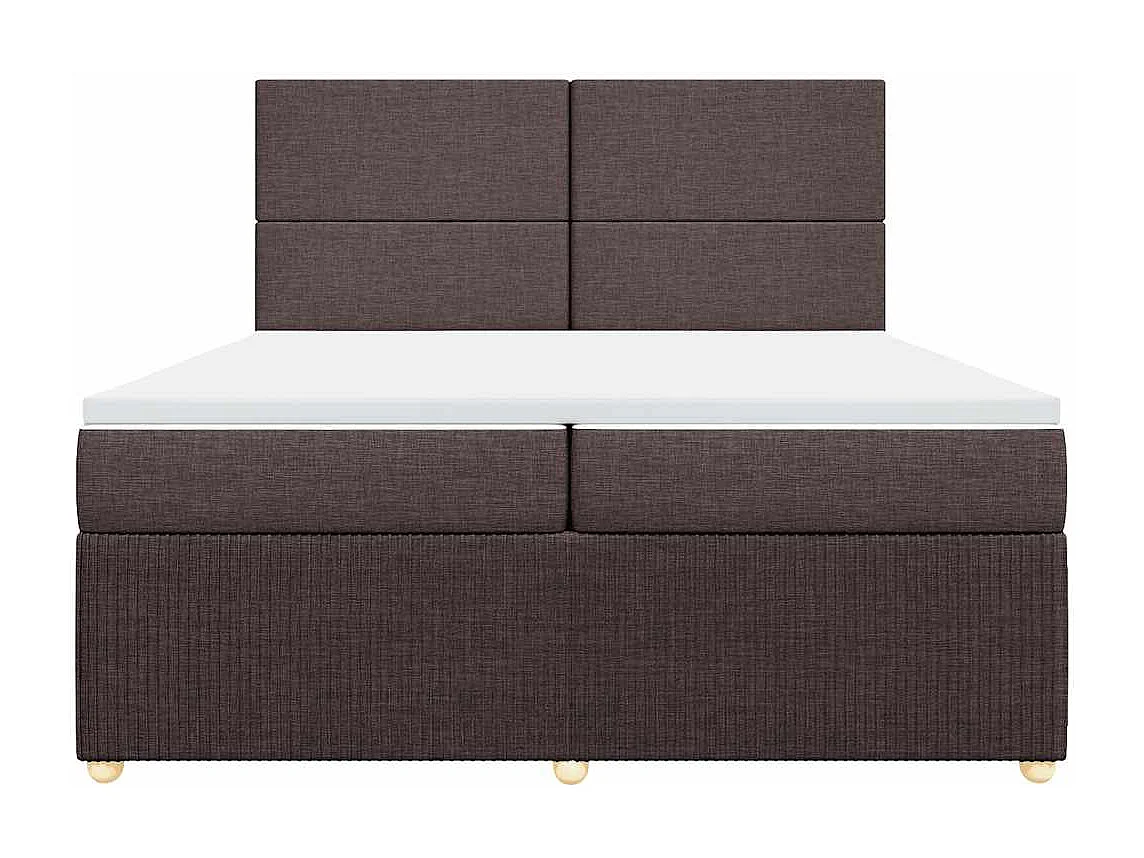 Giroletto a Molle con Materasso Marrone Scuro 200x200cm Tessuto