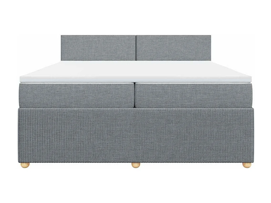 Cama box spring con colchón tela gris claro 200x200 cm