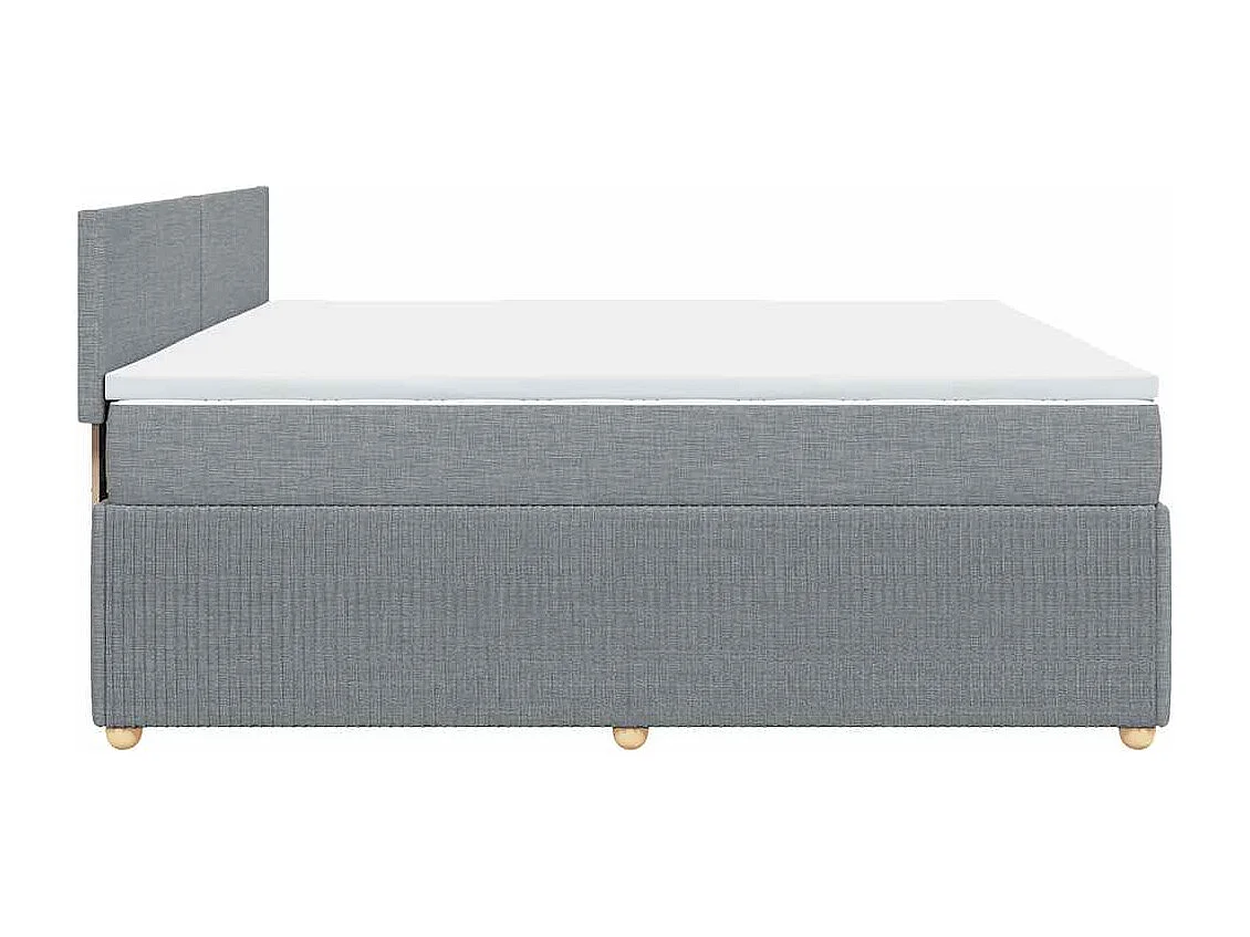 Cama box spring con colchón tela gris claro 200x200 cm