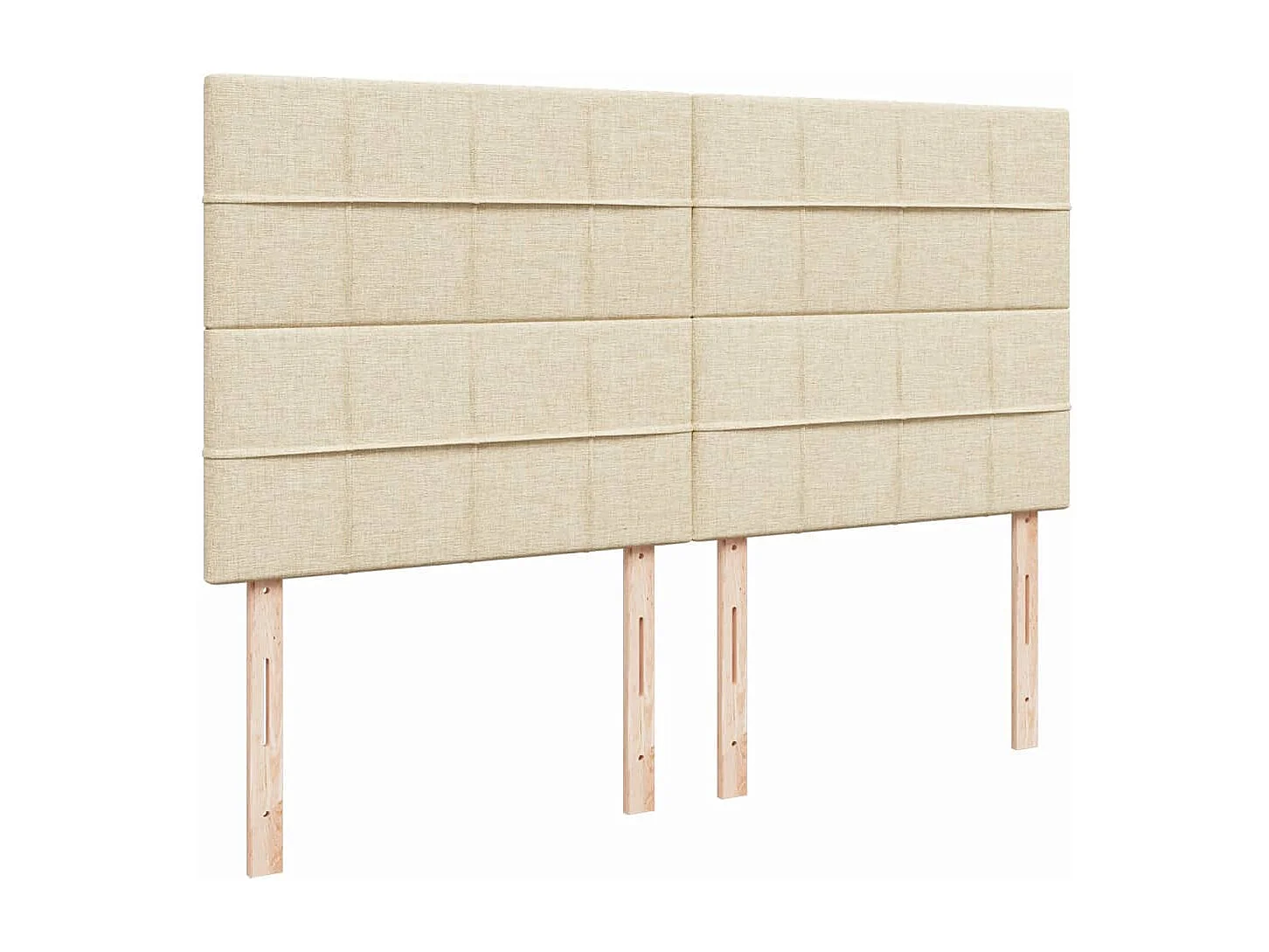 Sommier à lattes de lit avec matelas Crème 200x200 cm Tissu