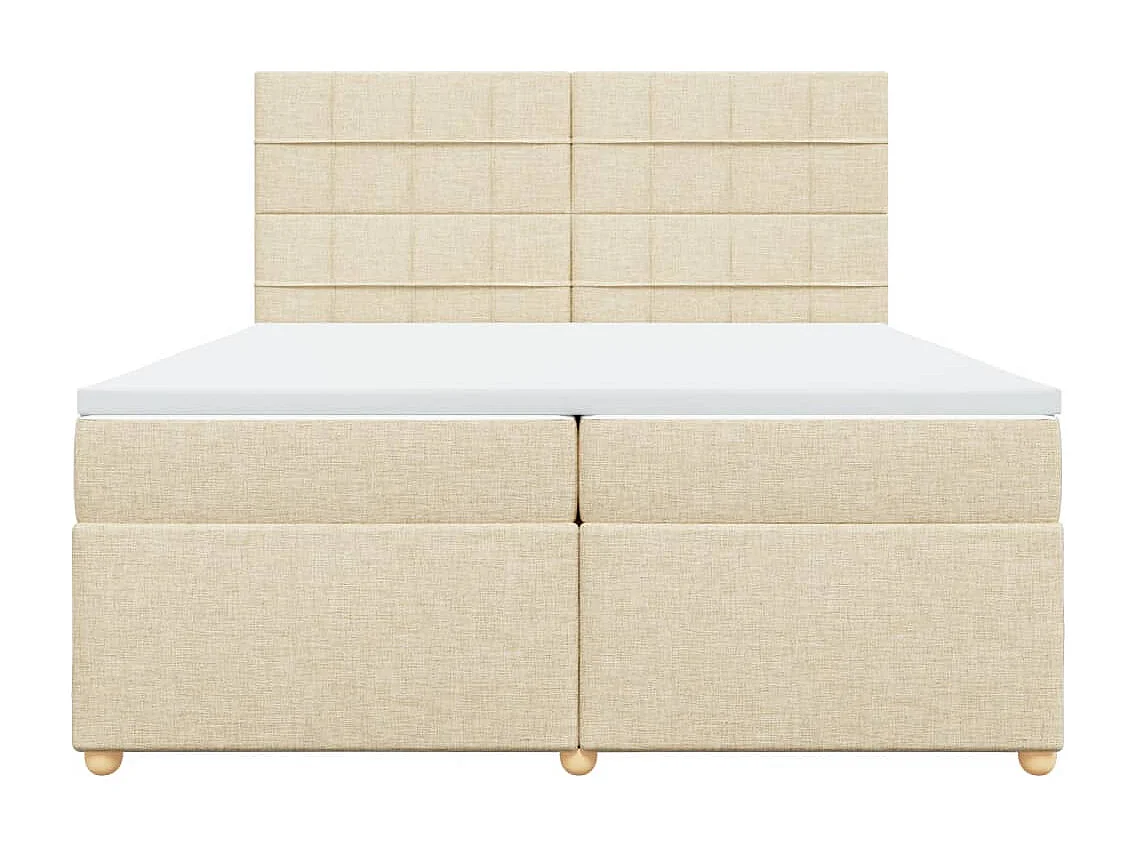Boxspringbett mit Matratze Creme 200x200 cm Stoff