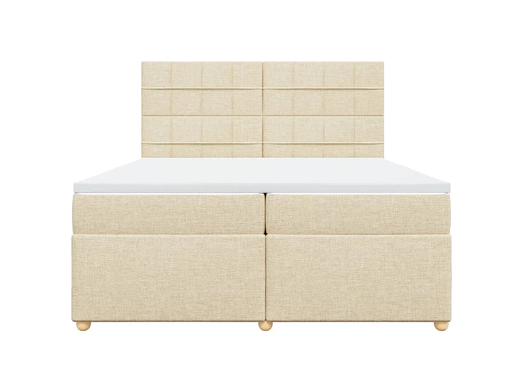 Giroletto a Molle con Materasso Crema 200x200 cm in Tessuto