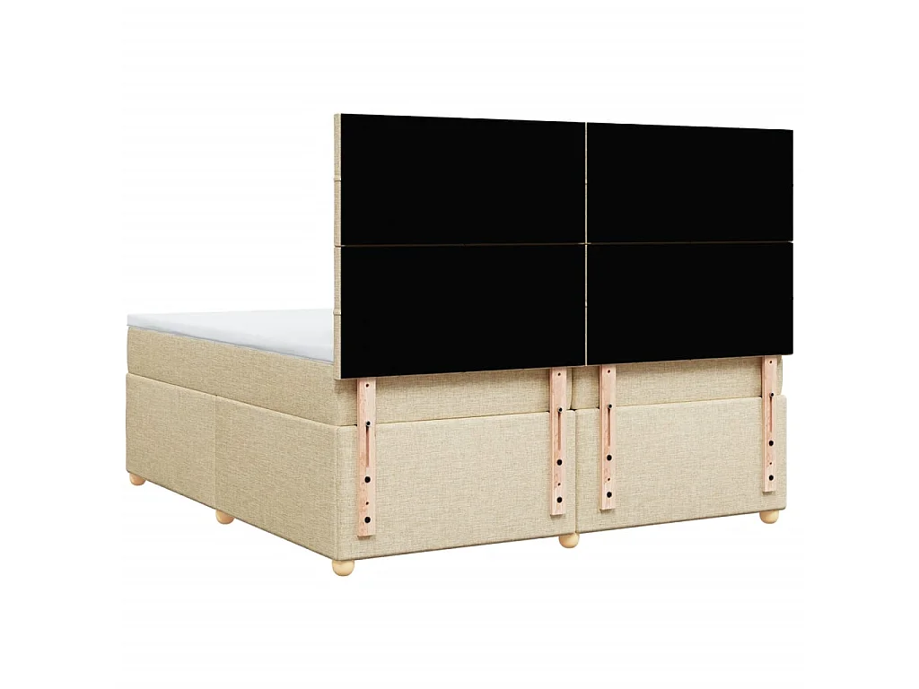 Giroletto a Molle con Materasso Crema 200x200 cm in Tessuto