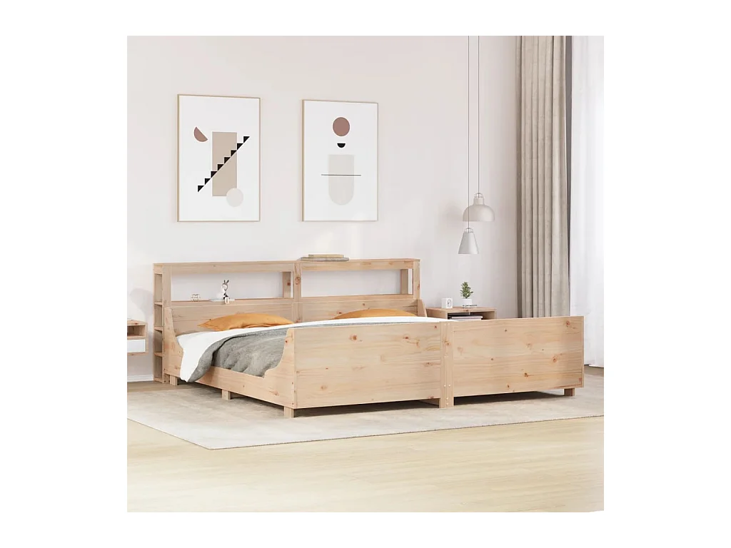 Cadre de lit sans matelas 200x200 cm bois massif de pin