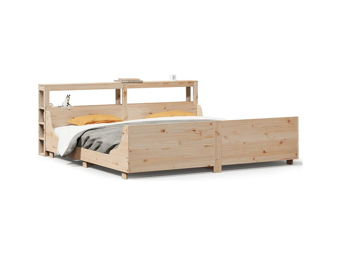 Cadre de lit sans matelas 200x200 cm bois massif de pin