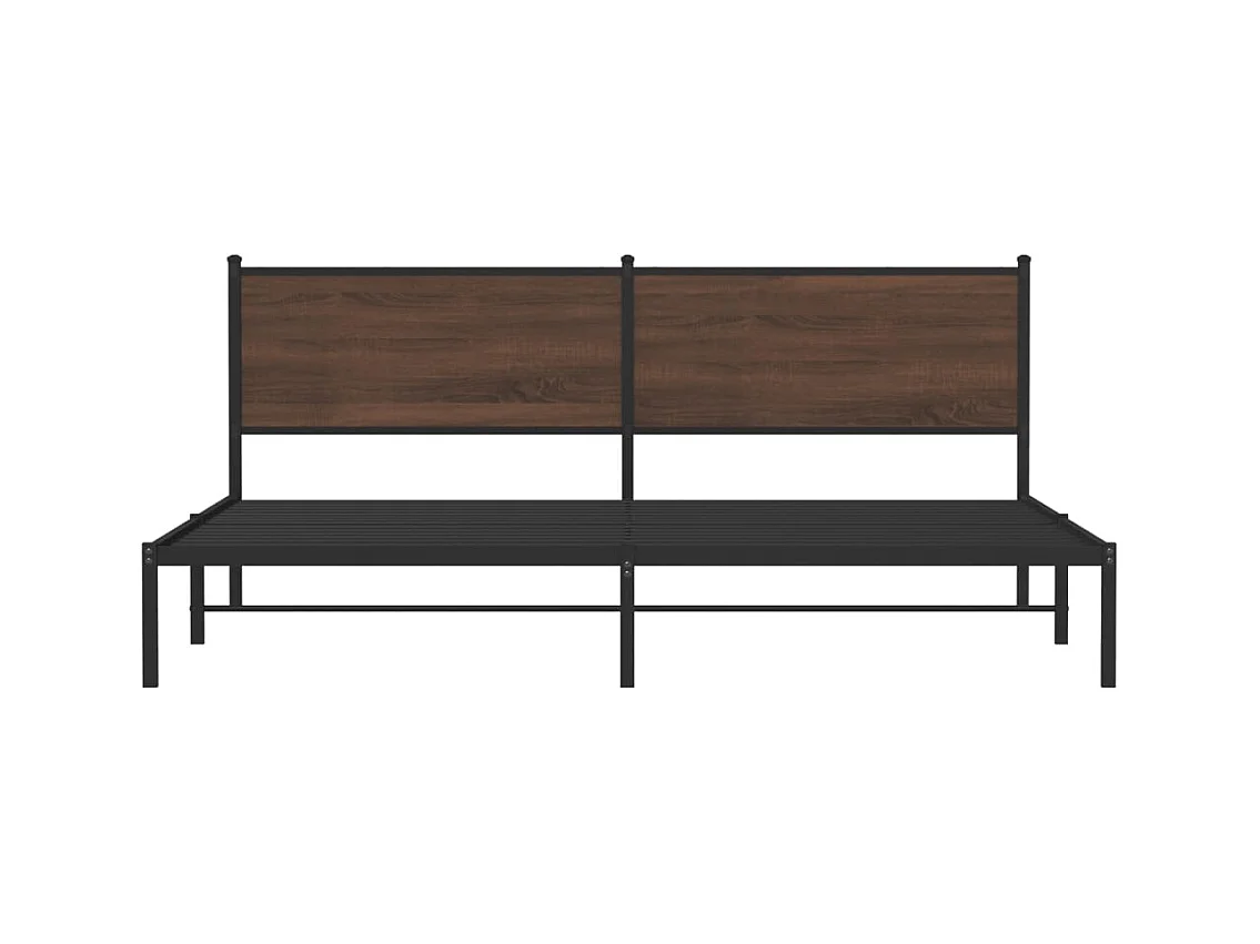 Giroletto senza Materaso in Metallo Rovere Marrone 200x200 cm