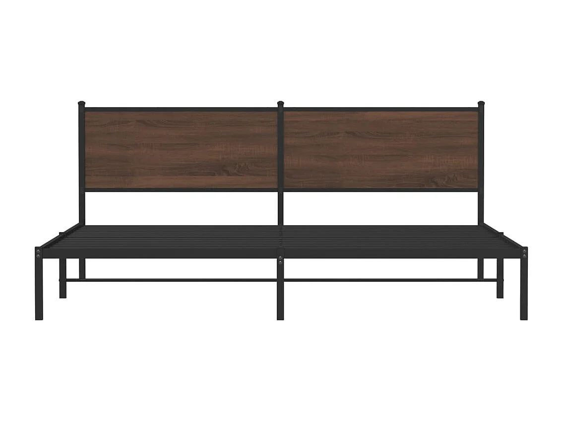 Metallbett ohne Matratze Braun Eichen-Optik 200x200 cm