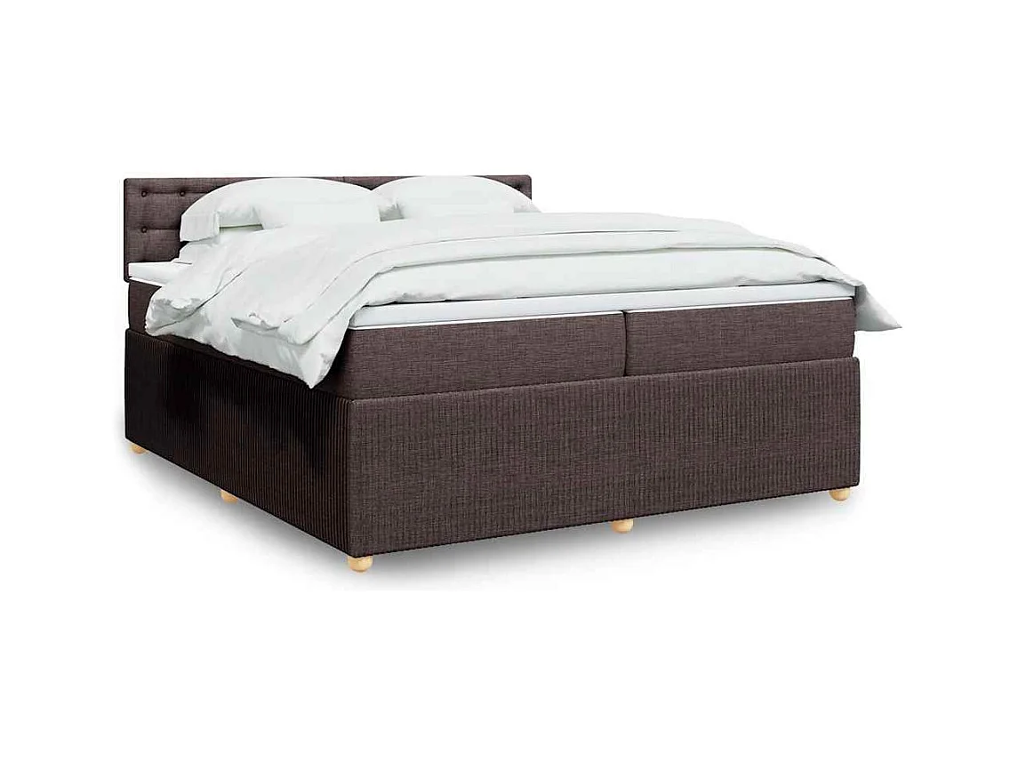 Sommier à lattes de lit avec matelas Marron foncé 200x200 cm