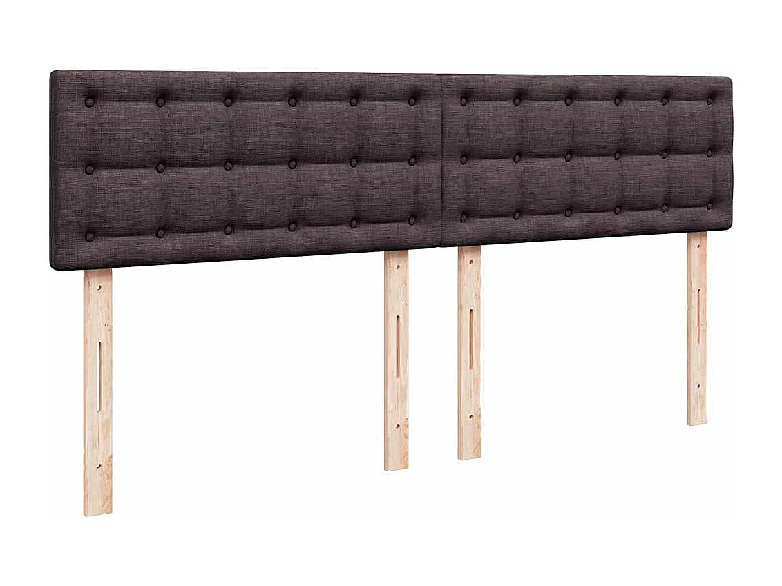 Cama box spring con colchón tela marrón oscuro 200x200 cm