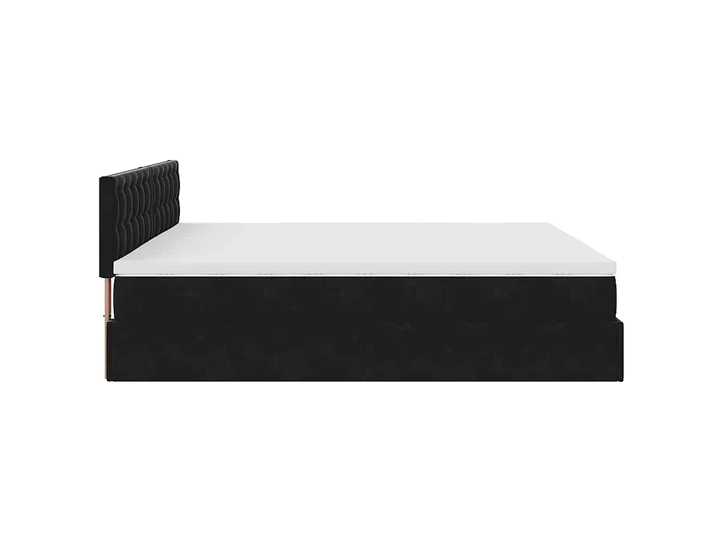 Ottoman bed met matras 200x200 cm fluweel zwart