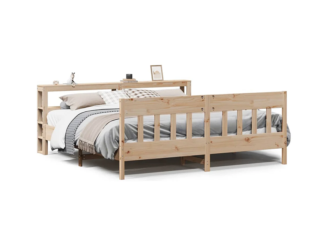 Cadre de lit sans matelas 200x200 cm bois massif de pin
