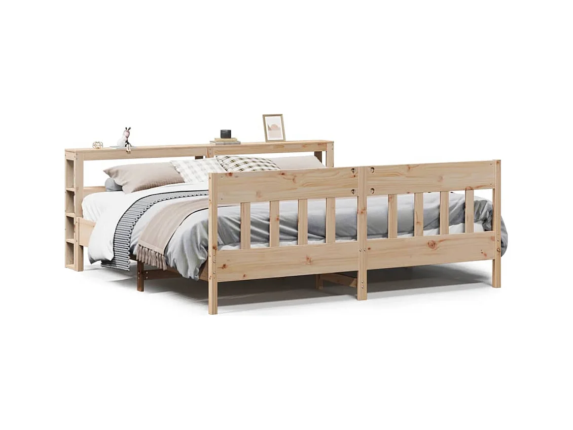Cadre de lit sans matelas 200x200 cm bois massif de pin