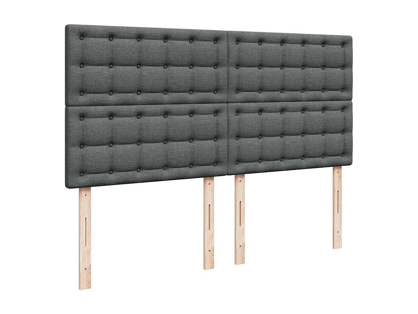 Cadre de lit ottoman avec matelas gris foncé 200x200cm tissu