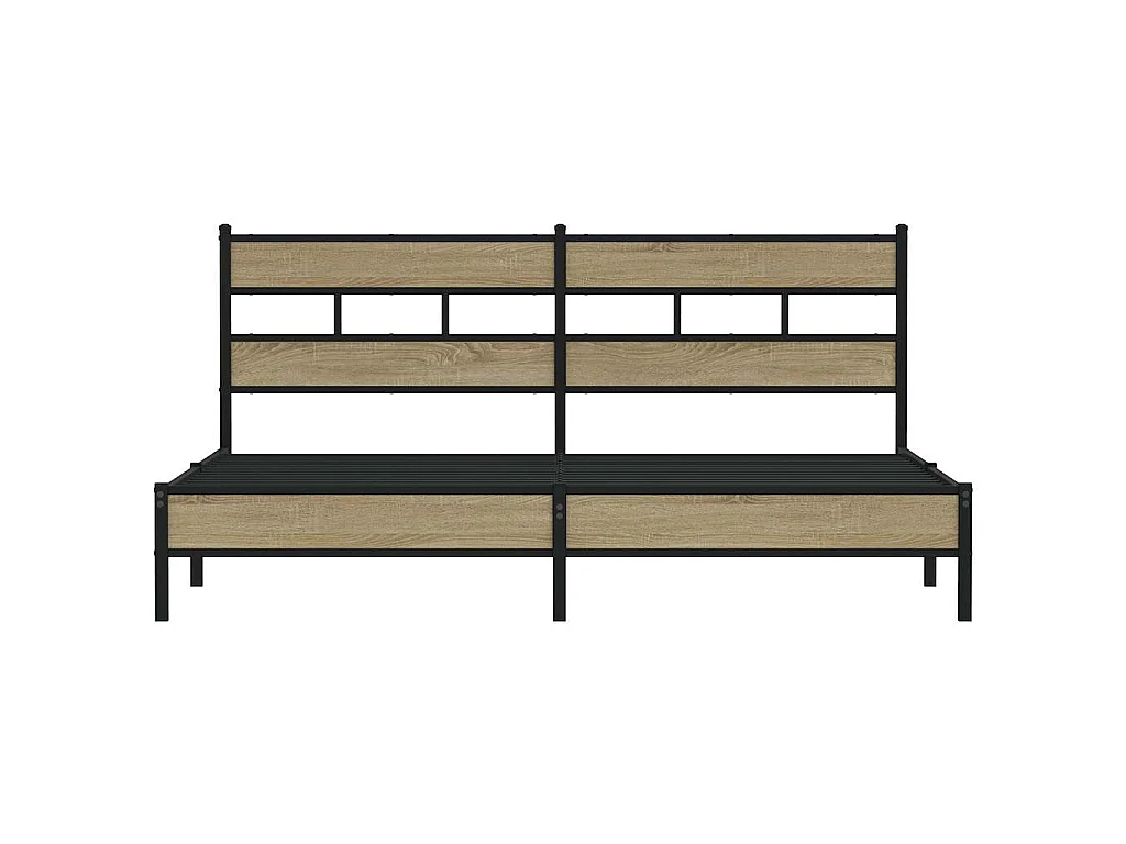 Cadre de lit en métal sans matelas chêne sonoma 193x203 cm