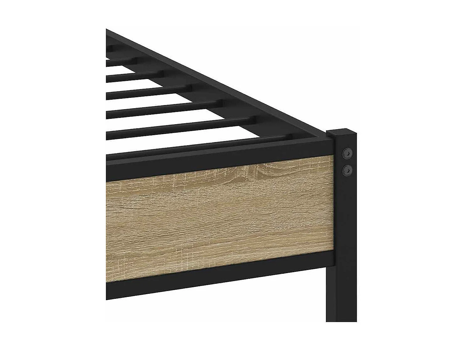 Cadre de lit en métal sans matelas chêne sonoma 193x203 cm
