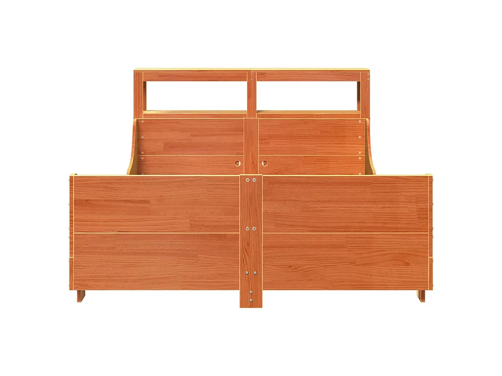 Bedframe zonder matras massief grenenhout wasbruin 150x200 cm