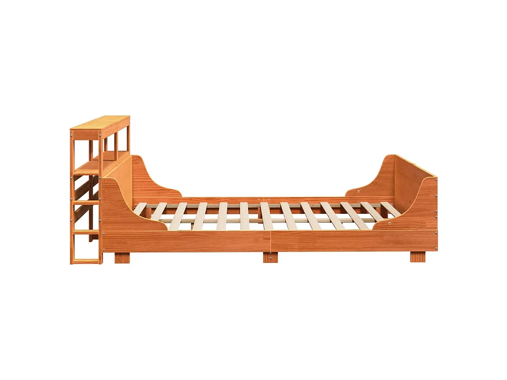 Bedframe zonder matras massief grenenhout wasbruin 150x200 cm