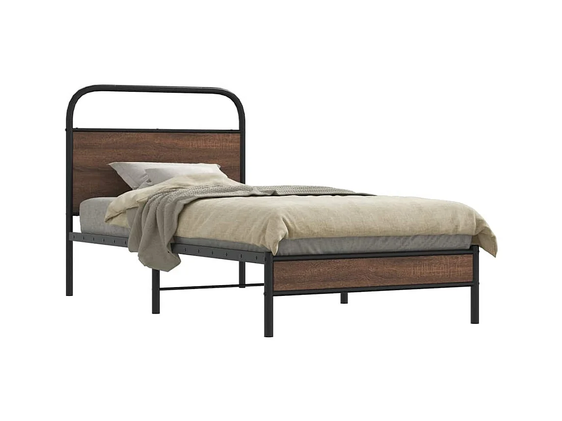 Cadre de lit sans matelas 107x203 cm chêne marron
