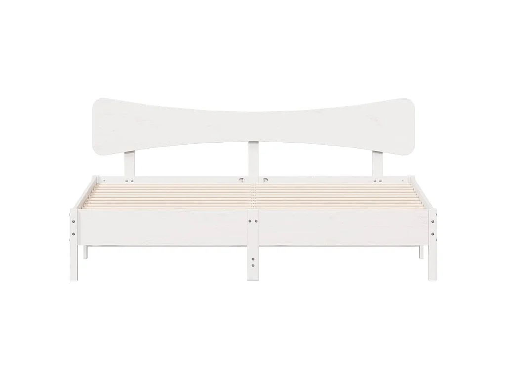 Bedframe zonder matras massief grenenhout wit 200x200 cm