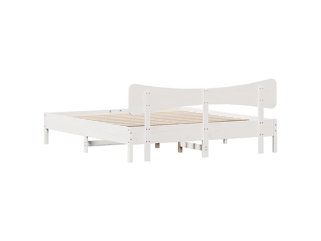 Bedframe zonder matras massief grenenhout wit 200x200 cm