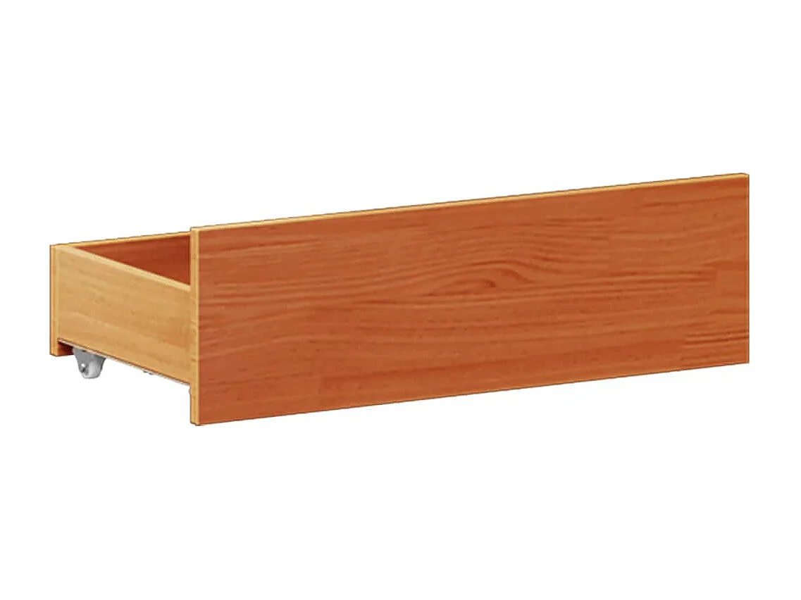 Massivholzbett ohne Matratze mit Kopfteil Braun 200x200 cm